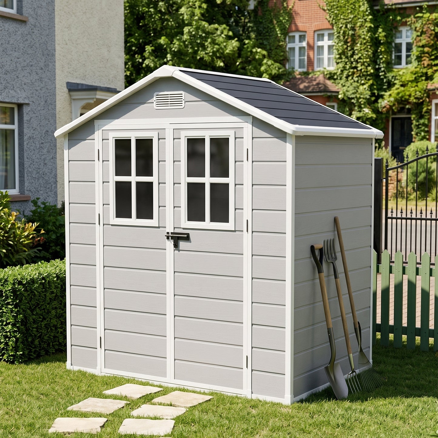 6x4 FT Garden Storage Shed with Lockable Door