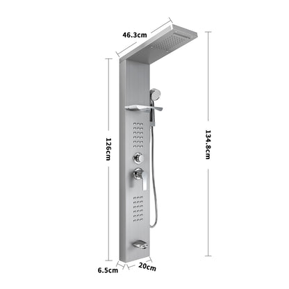 Wall Mount Stainless Steel Shower Panel Tower System with Shelf