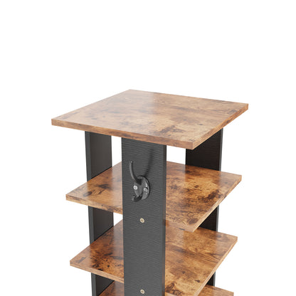 Natural Wood 8-Tier Shoe Rack for Entryway