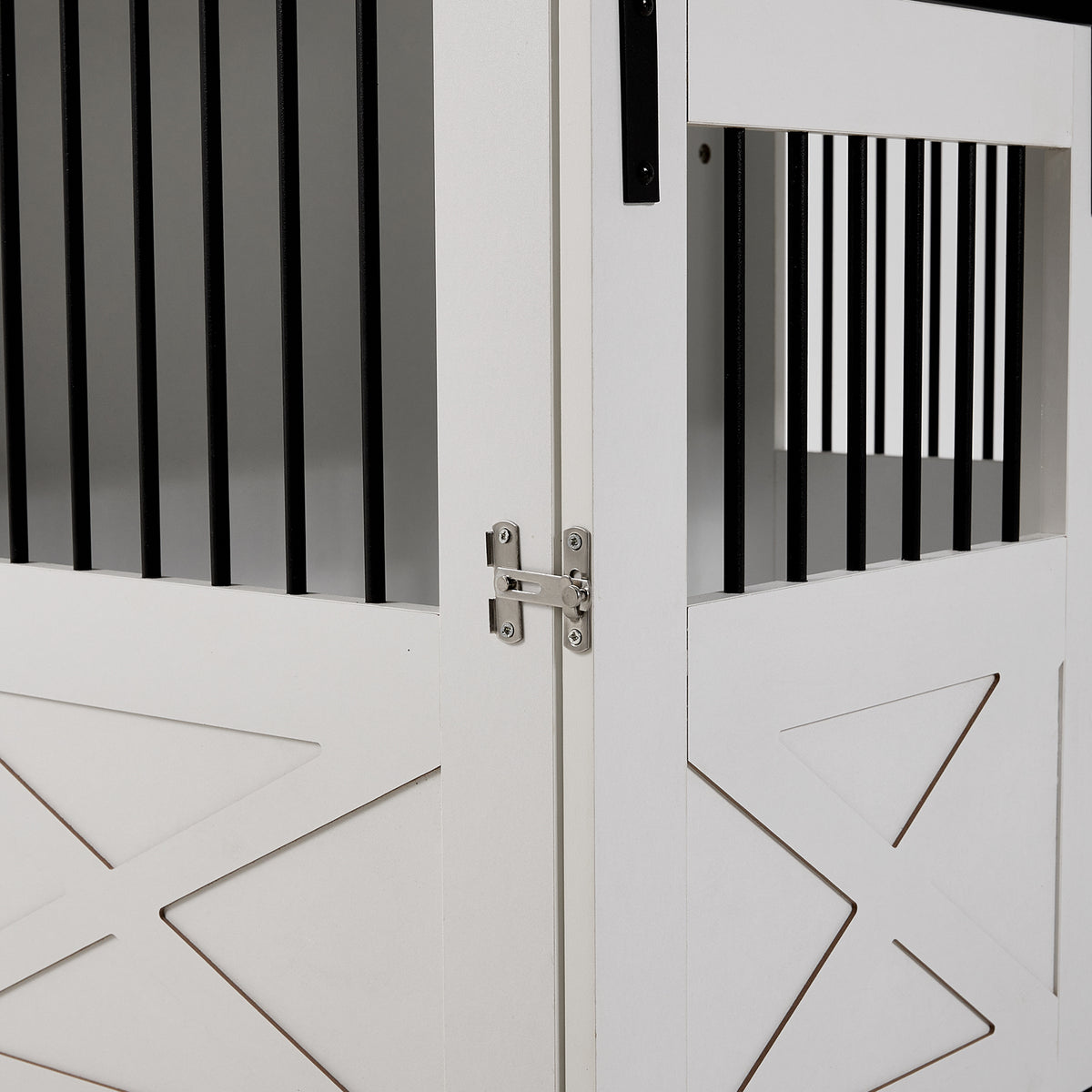 Wooden Dog Crate with Lockable Barn Door