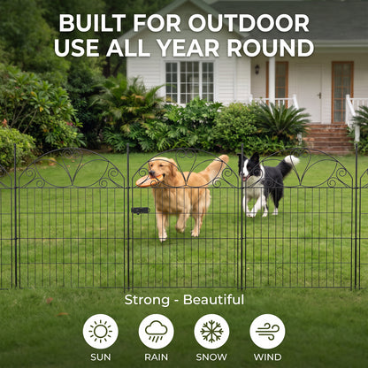 10-Panel Decorative Garden Fence Set