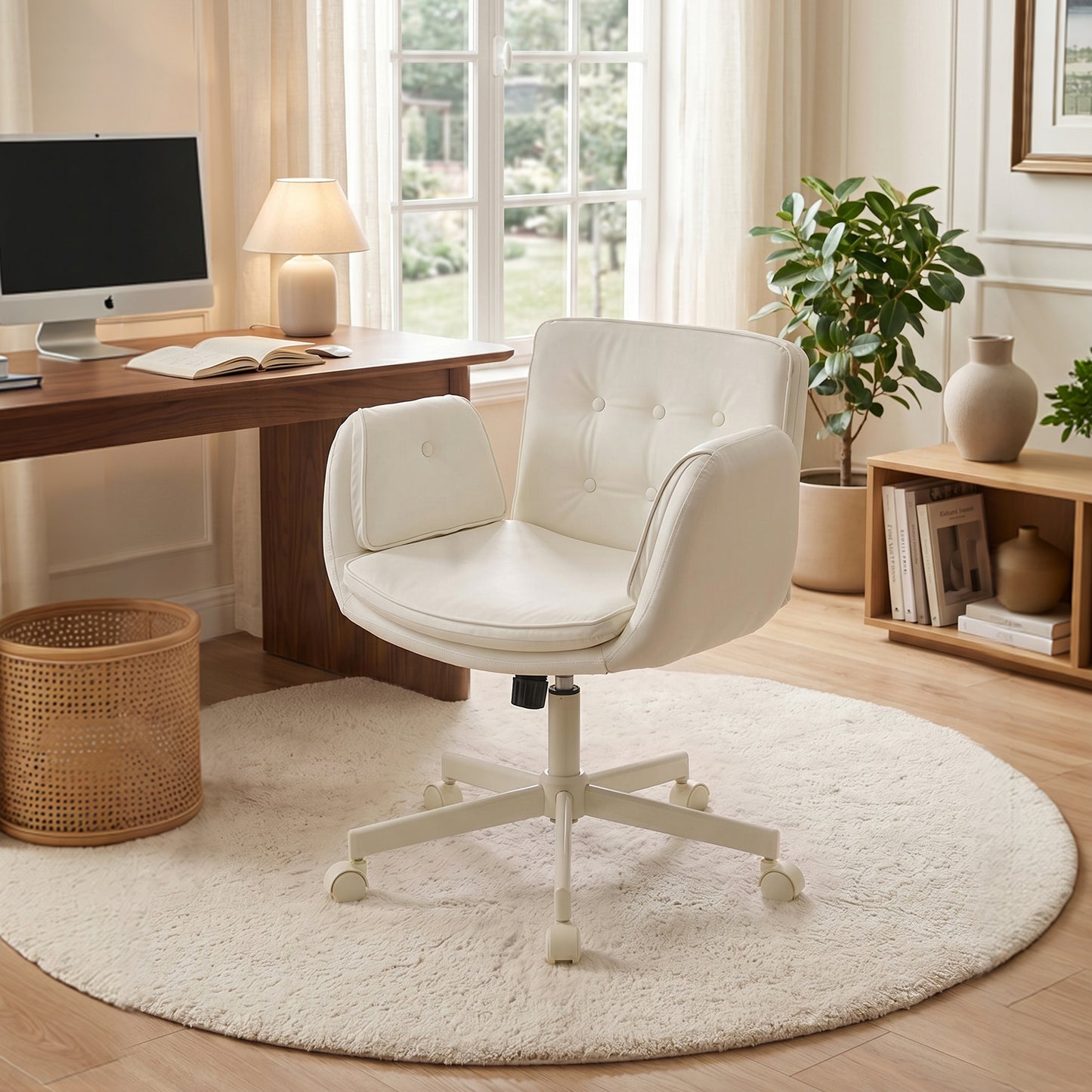 Height-Adjustable Swivel Office Chair with Castors