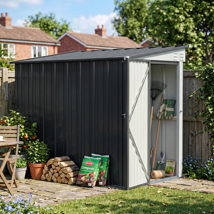 4x8 FT Pent Roof Garden Tool Shed Outdoor Patio Storage House
