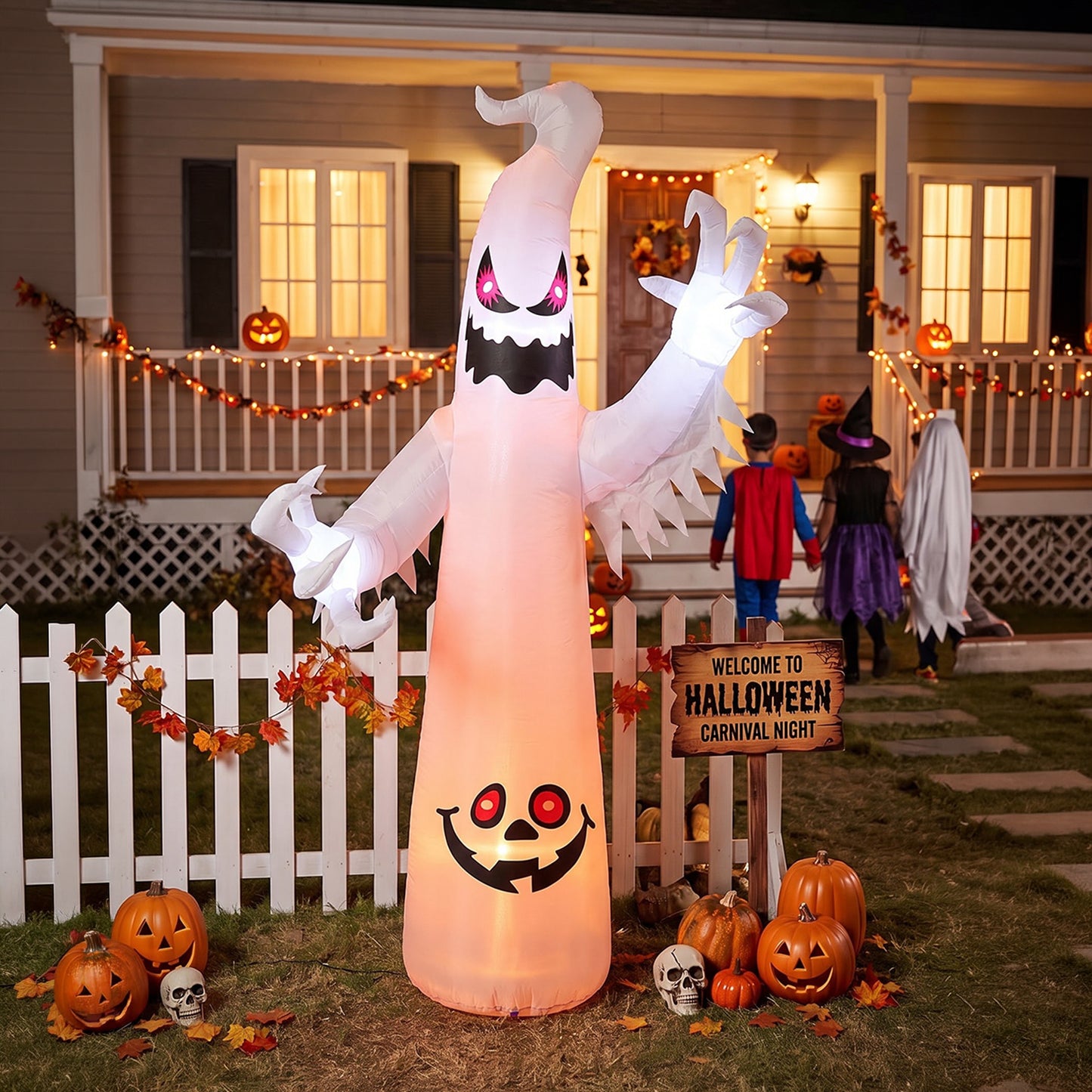 7 FT Halloween Inflatable Ghost with LED Lights