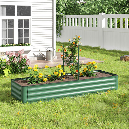 Green Galvanized Steel Raised Garden Bed