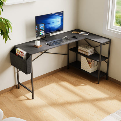 L-Shaped Office Desk with Storage Bag