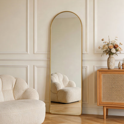 Modern Arched Metal Floor Mirror