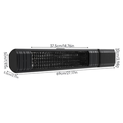2000W Wall-Mounted Infrared Patio Heater with 9 Temperature Settings & 24H Timer