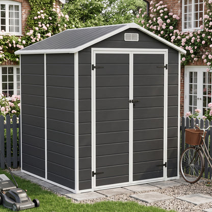 6x6 FT Outdoor Garden Plastic Storage Shed