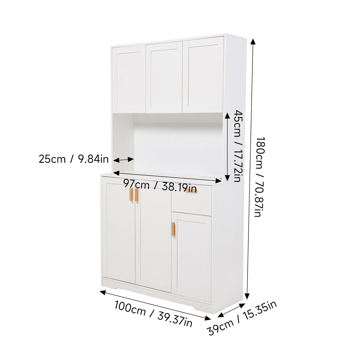 Tall Sideboard Storage Cabinet with LED Lights