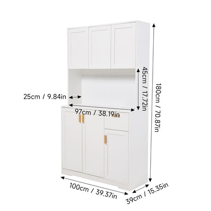 Tall Sideboard Storage Cabinet with LED Lights