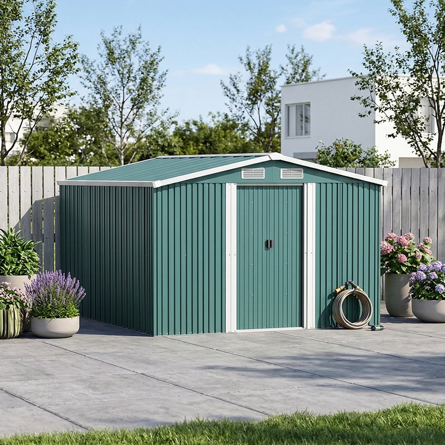 10x8 FT Large Metal Garden Tool Storage Shed