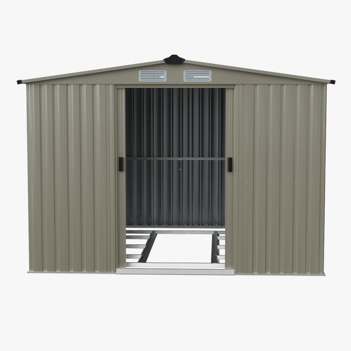 8 x 6 ft Metal Garden Storage Shed with Apex Roof & Double Doors