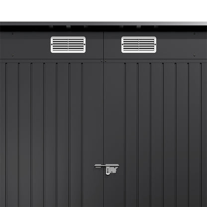 8 x 4 ft Metal Garden Storage Shed with Pent Roof & Lockable Double Doors
