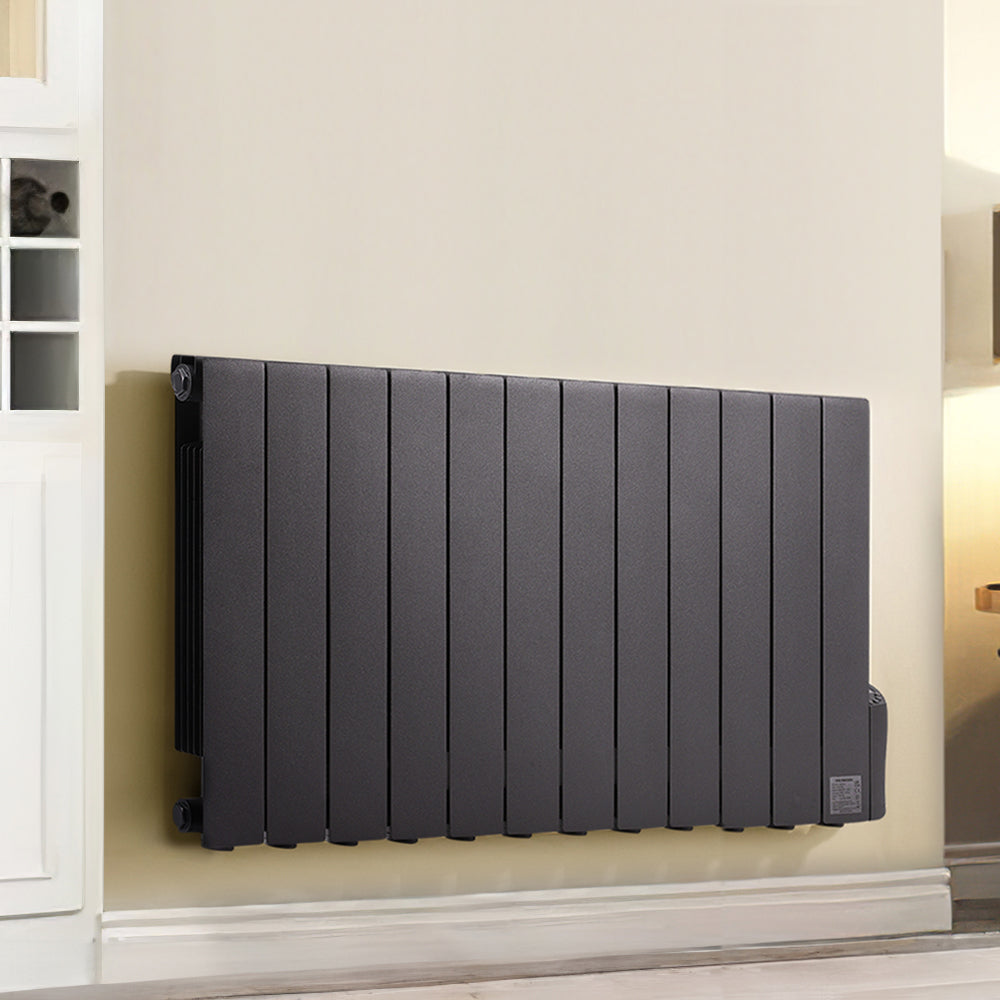 Black 900W Electric Oil Filled Radiator Space Heater with LED Screen