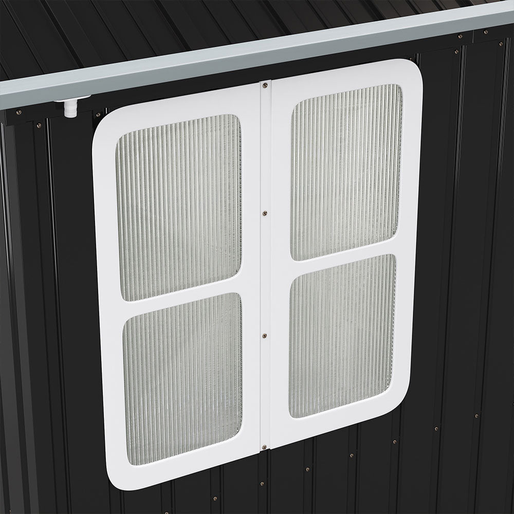8.3 x 5.4ft Metal Apex Roof Garden Shed Outdoor Storage House