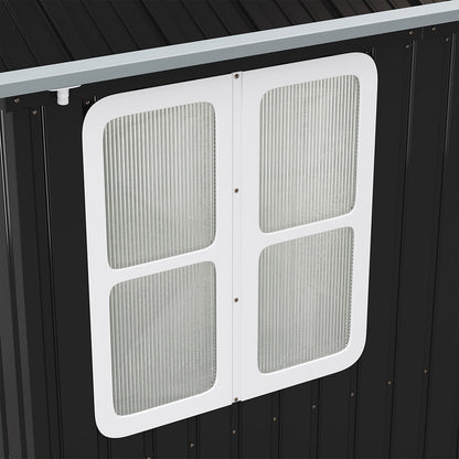 8.3 x 5.4ft Metal Apex Roof Garden Shed Outdoor Storage House