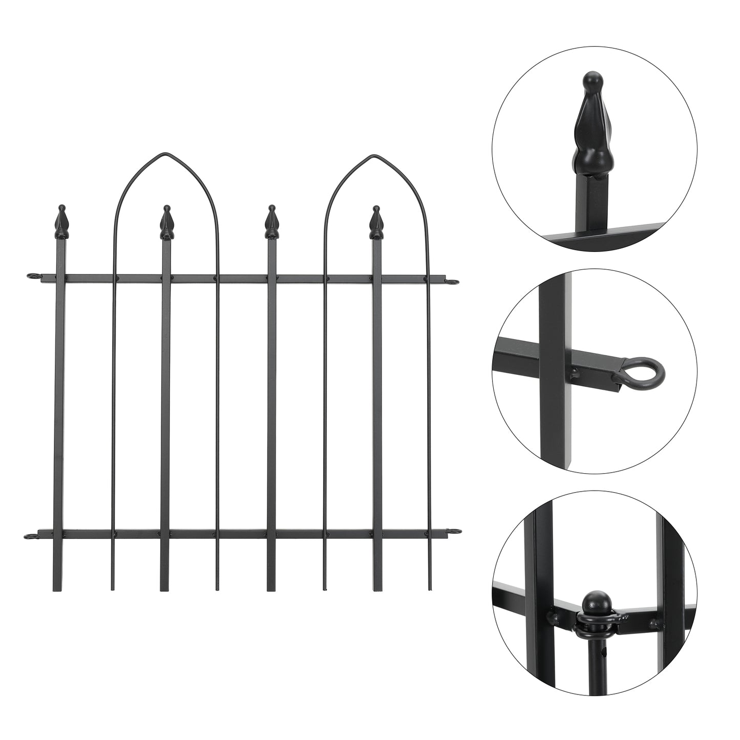 5-Pack Decorative Metal Garden Fence Panels