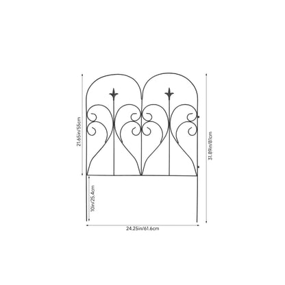 5-Pack Decorative Metal Garden Fence Panels