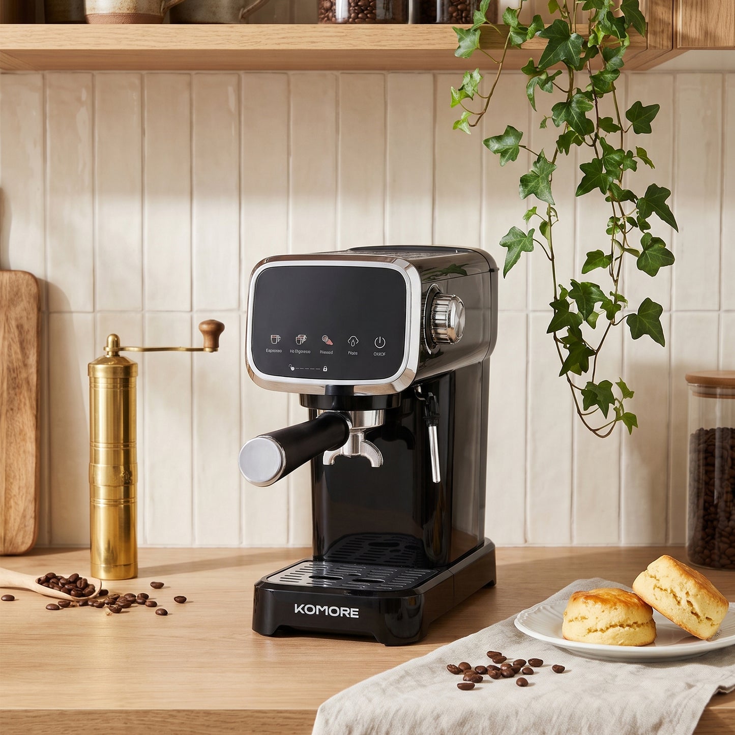 20 Bar Touch Control Espresso Machine Coffee Maker with Steam Wand