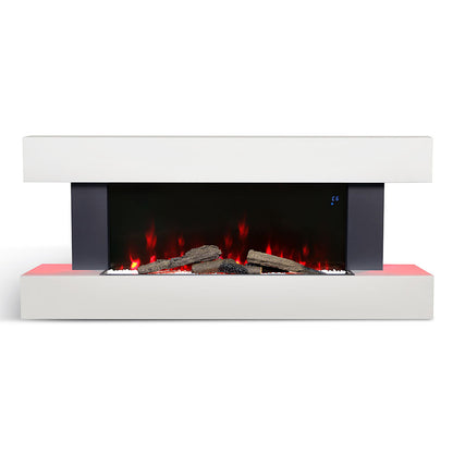 52 Inch Wall Mounted Electric Fire with Mantel & Remote Control