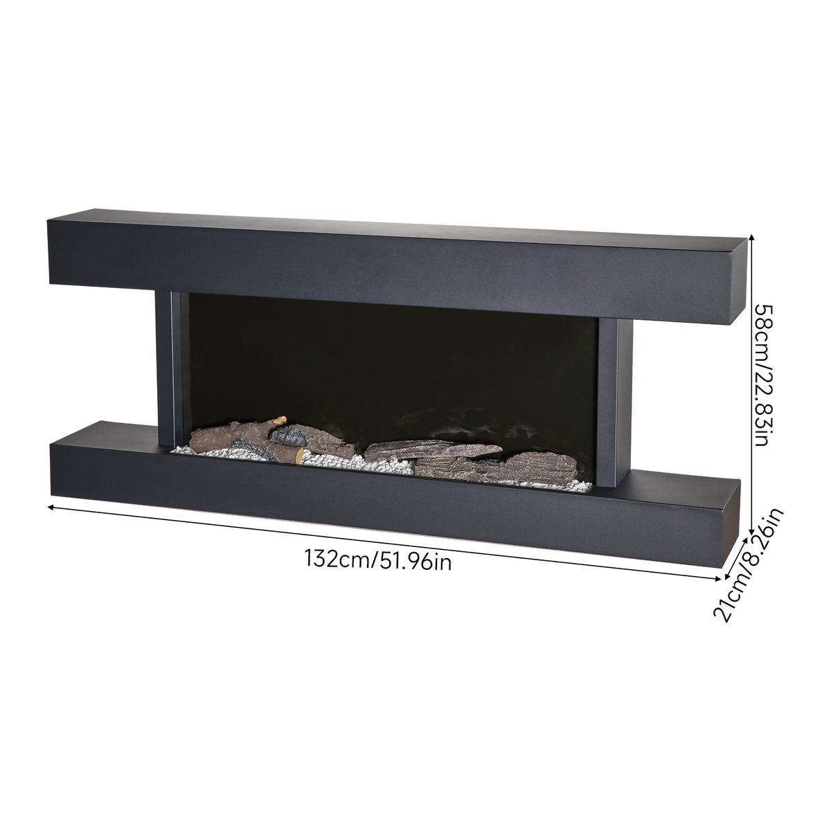 52inch Wall Mounted Electric Fireplace with Remote Control