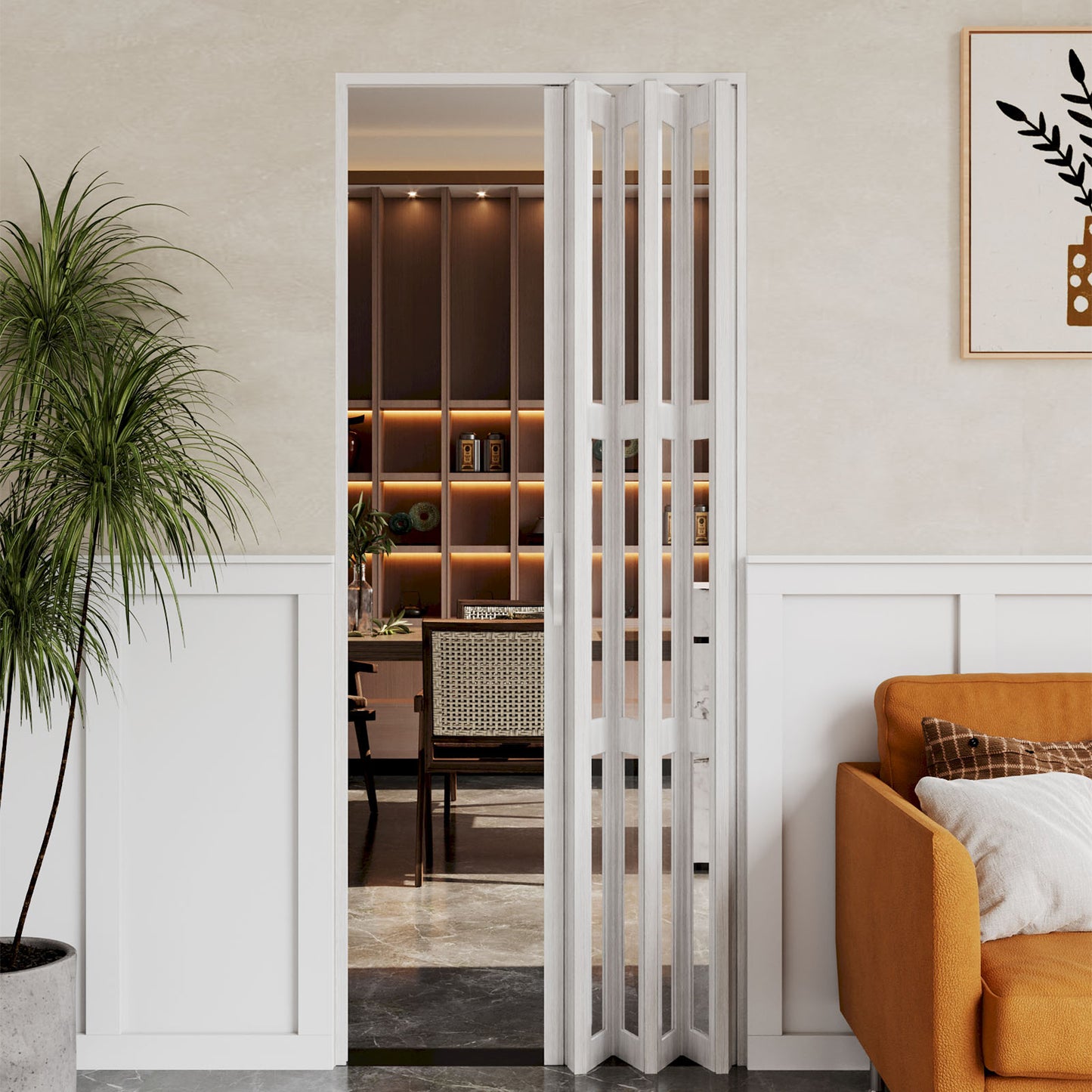 Transparent Windows PVC Folding Door