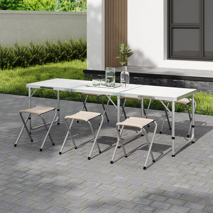Folding Picnic Table Set with 6 Stools