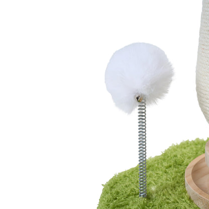 Red Mushroom Cat Scratching Post with Turntable Toy