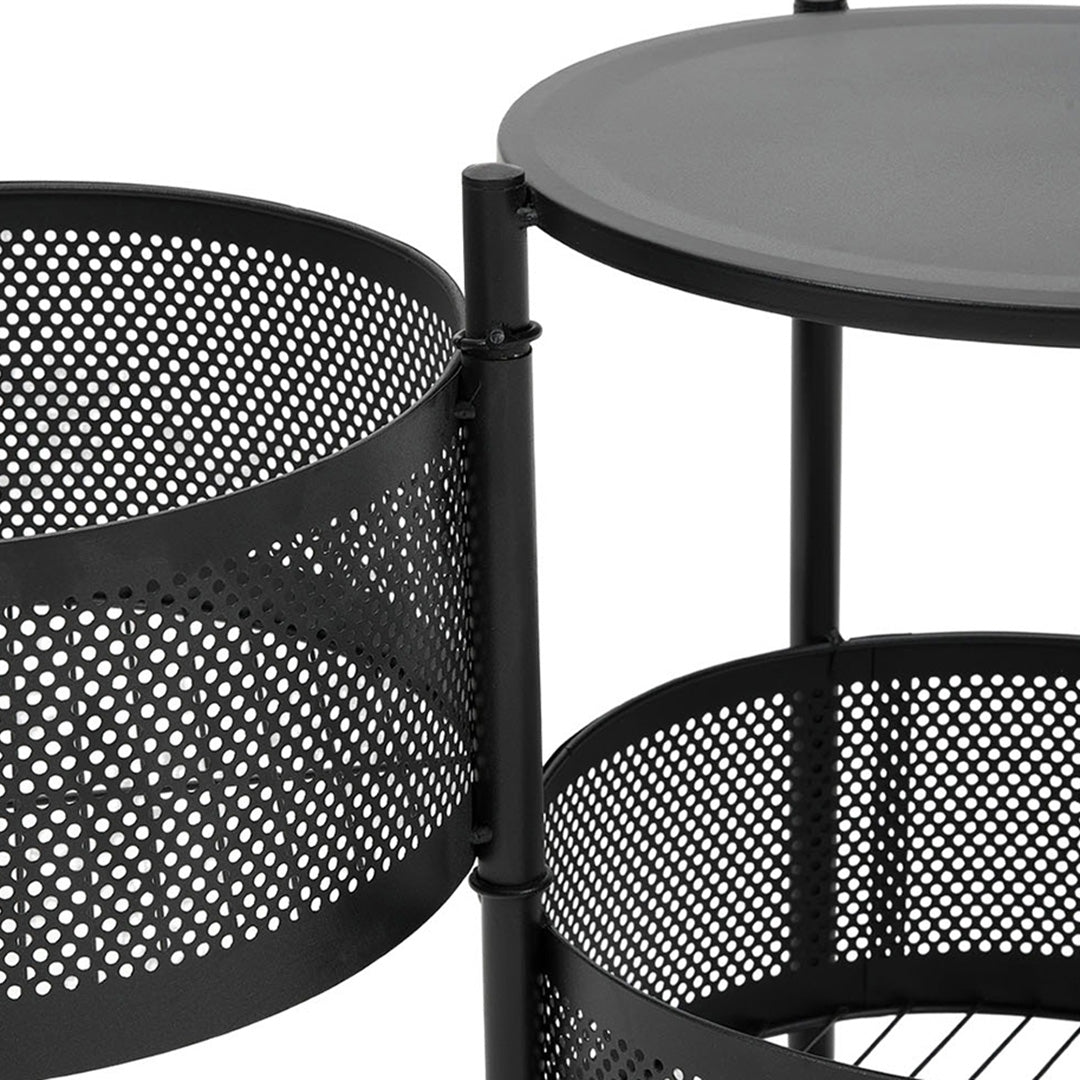 2–5 Tier Kitchen Storage Organiser with Rotating Baskets and Castors