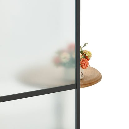 Frosted Glass Black Barn Door with Sliding Hardware Kit