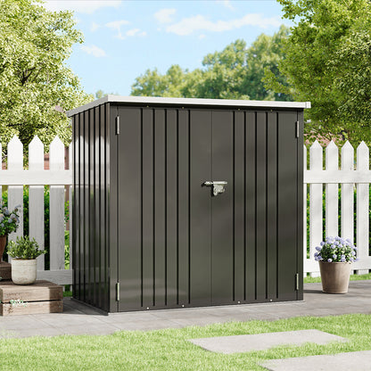 4.6 x 2.9 ft Metal Garden Storage Shed with Pent Roof & Lockable Doors