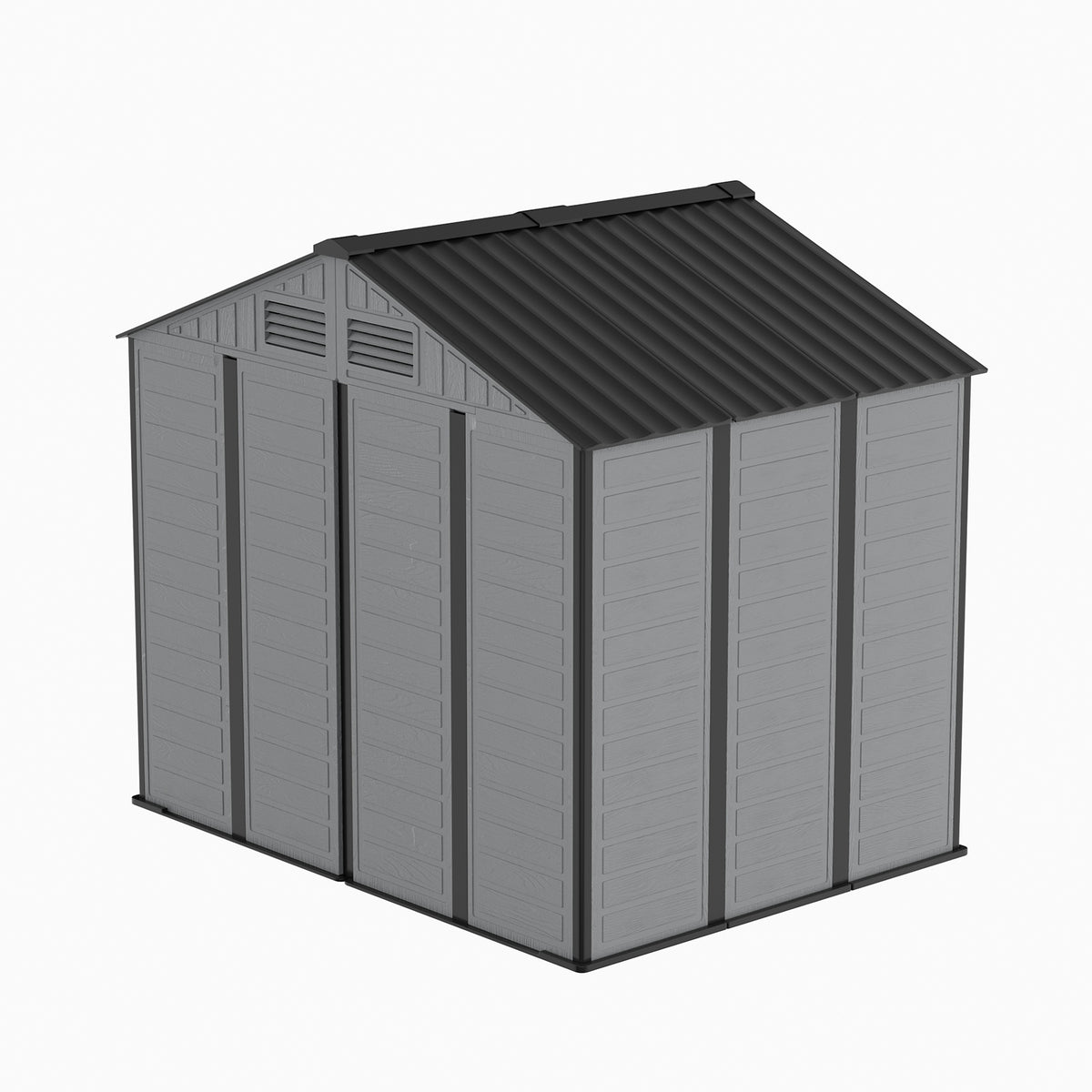 8 x 6 ft Plastic Garden Storage Shed with Apex Roof & Double Doors