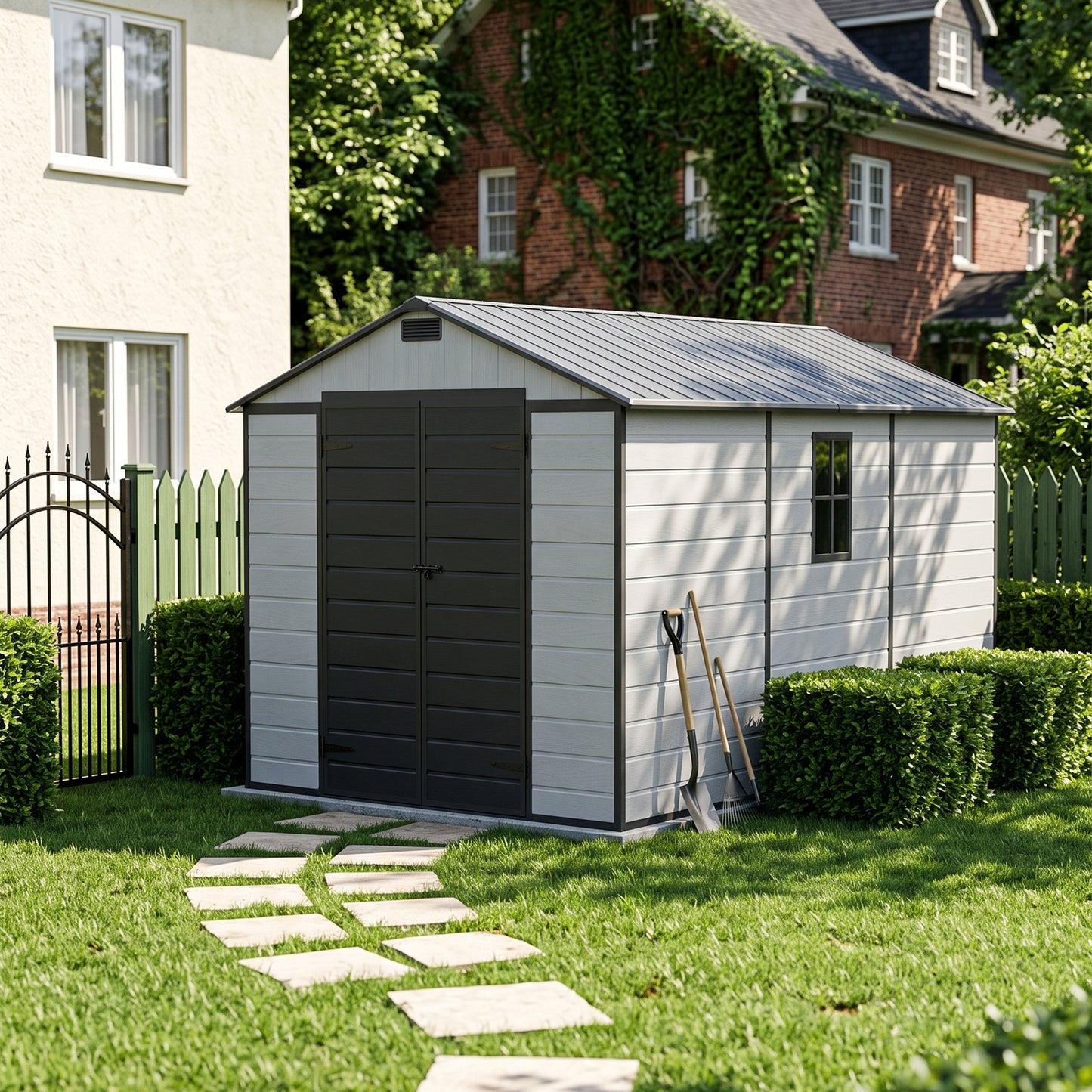 8X12FT Outdoor Aluminum & PP Storage Shed