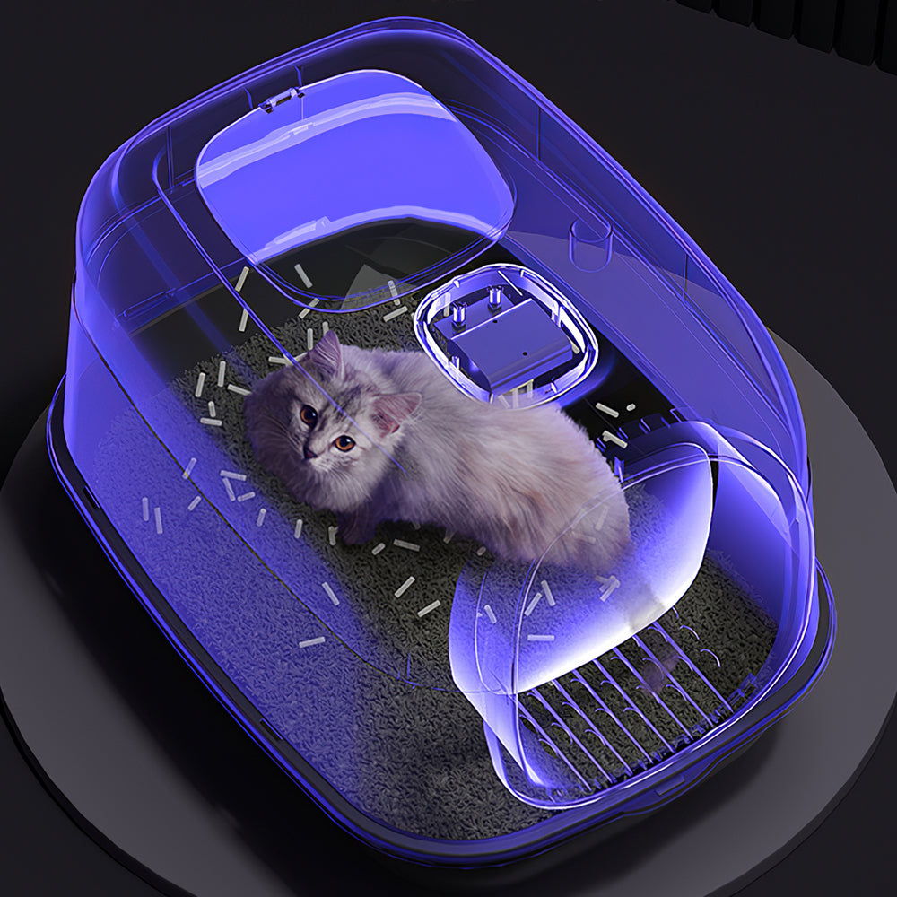 Large Enclosed Cat Litter Box with UV Sterilizer Lamp