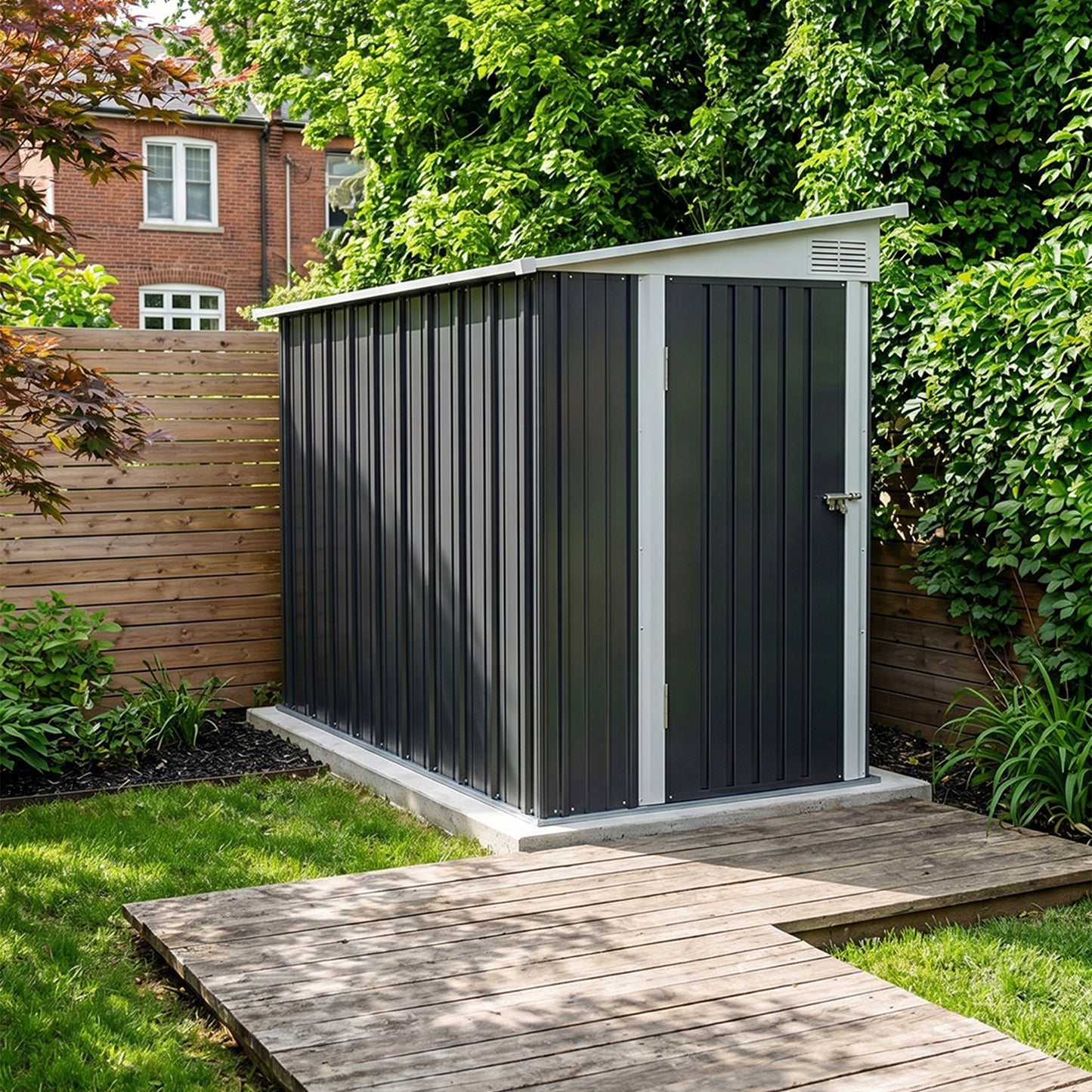 4x9 FT Pent Roof Garden Tool Shed Outdoor Patio Storage House