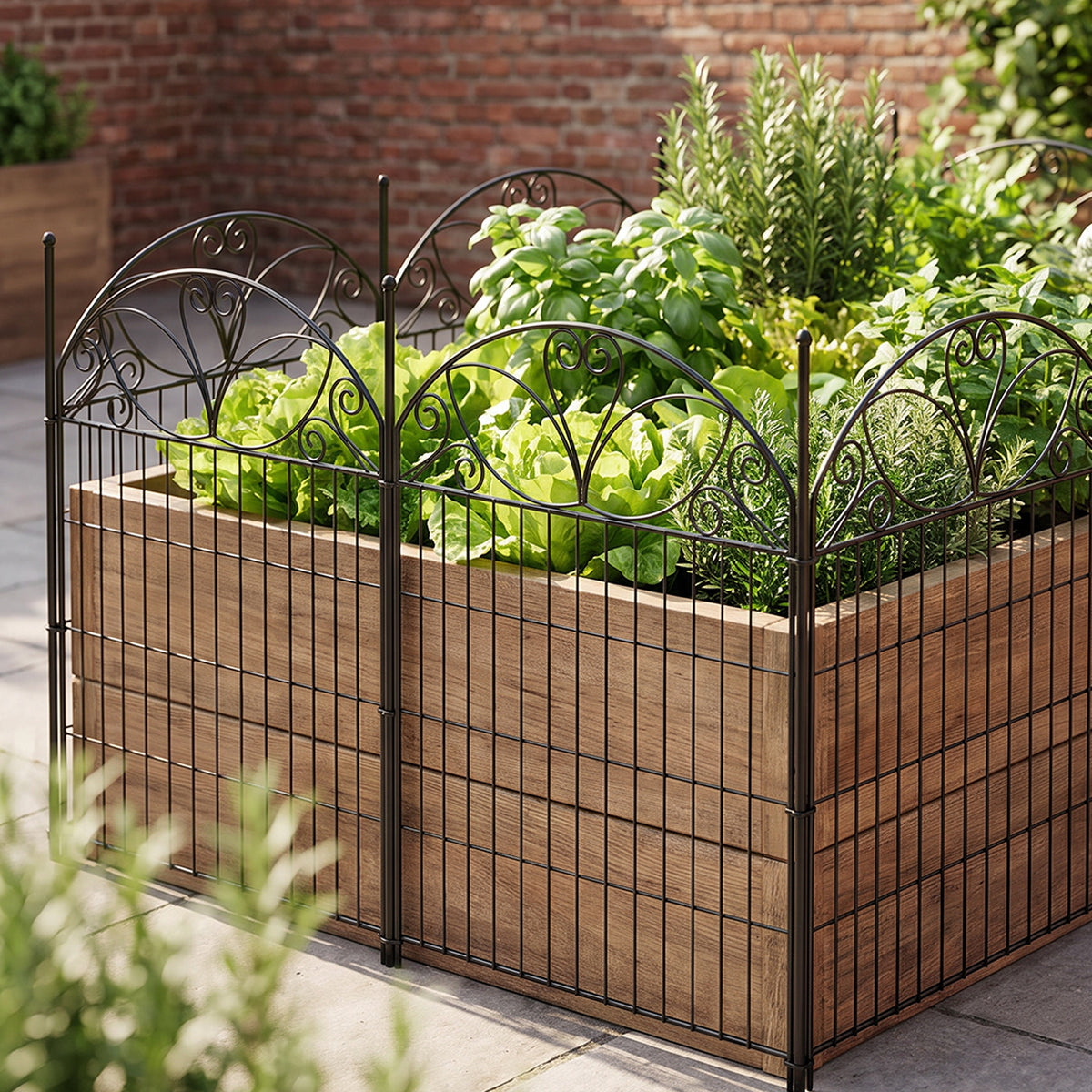 10-Panel Decorative Garden Fence Set