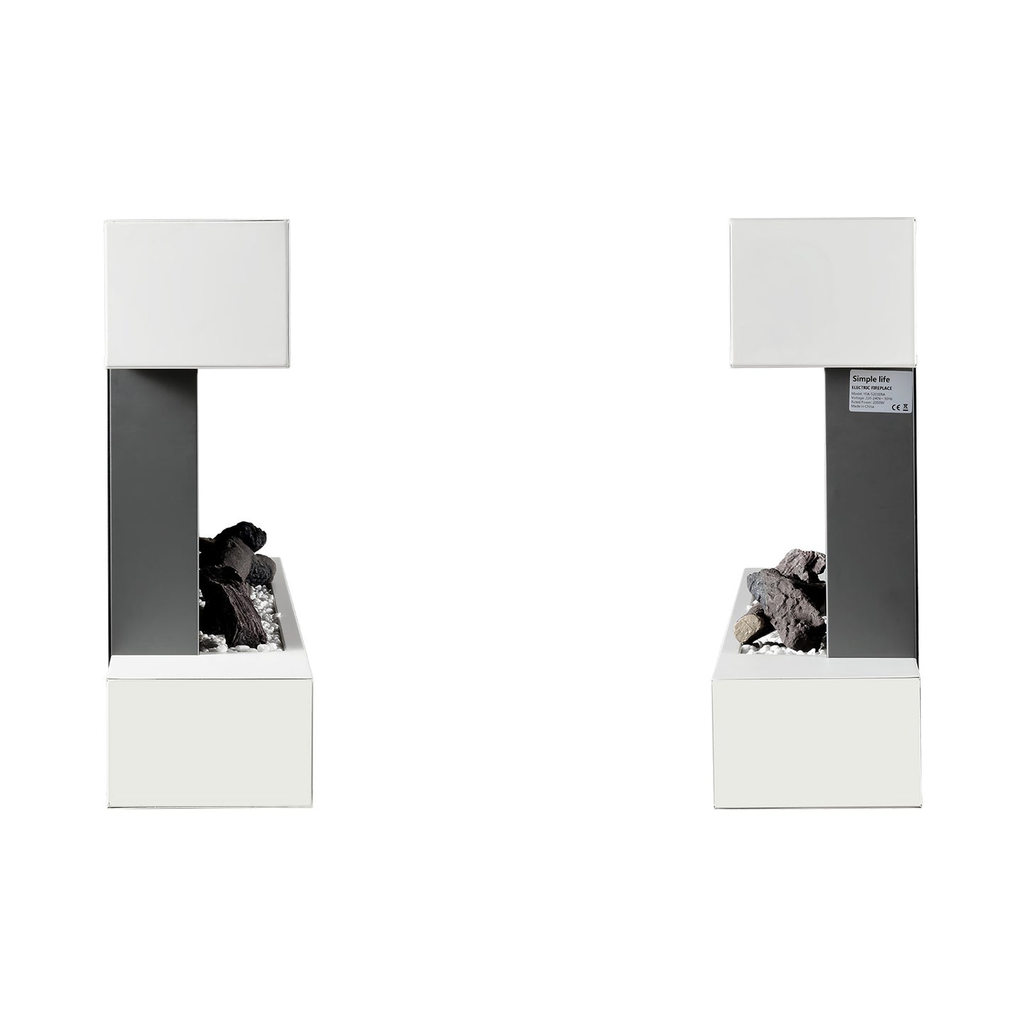 Wall-Mounted Electric Fireplace with Remote Control