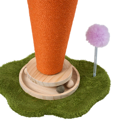 Carrot Cat Scratching Post with Turntable Toy