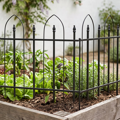 5-Pack Decorative Metal Garden Fence Panels