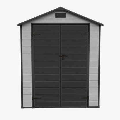 6 x 6 ft Plastic Garden Storage Shed with Apex Roof & Double Doors