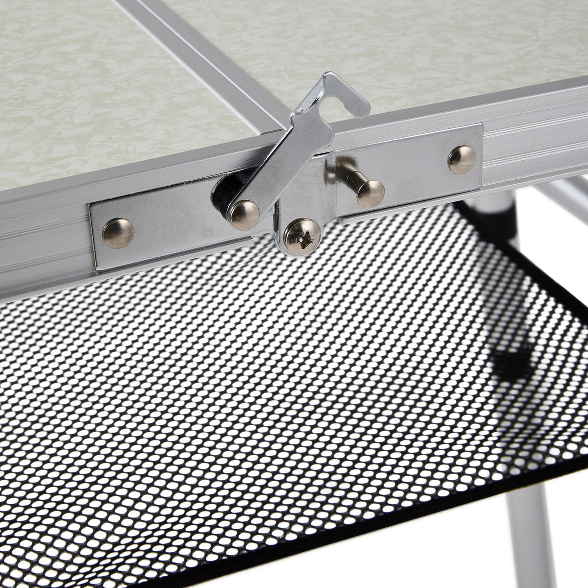 Adjustable Height Folding Camping Table with Carrying Handle