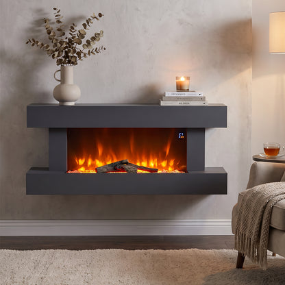 52 Inch Wall Mounted Electric Fire with Remote Control