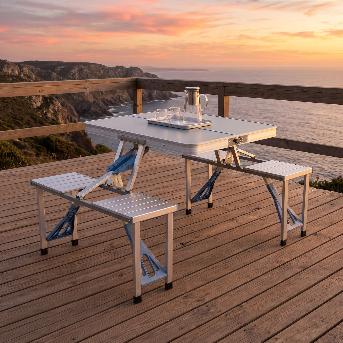 Portable Folding Camping Table & Chair Set