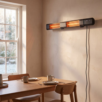 3000W Wall-Mounted Infrared Patio Heater with 9 Temperature Settings & 24H Timer