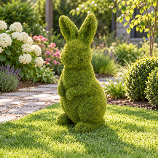 Moss Standing Bunny Rabbit Easter Garden Home Decoration