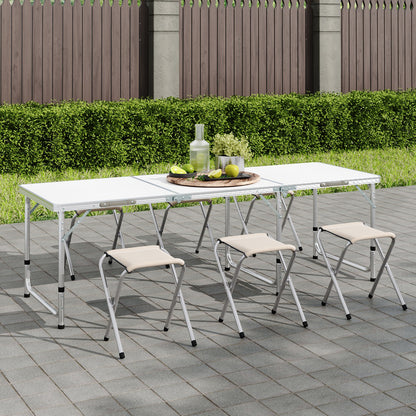 Folding Picnic Table Set with 6 Stools