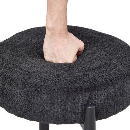 Set of 2 Modern Chenille Bar Stool with Footrest