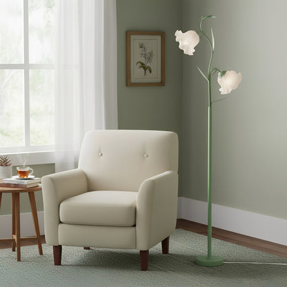 2-Light Flower Floor Lamp with Foot Switch