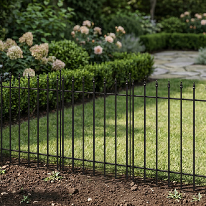 5-Panel Decorative Metal Garden Fence Set